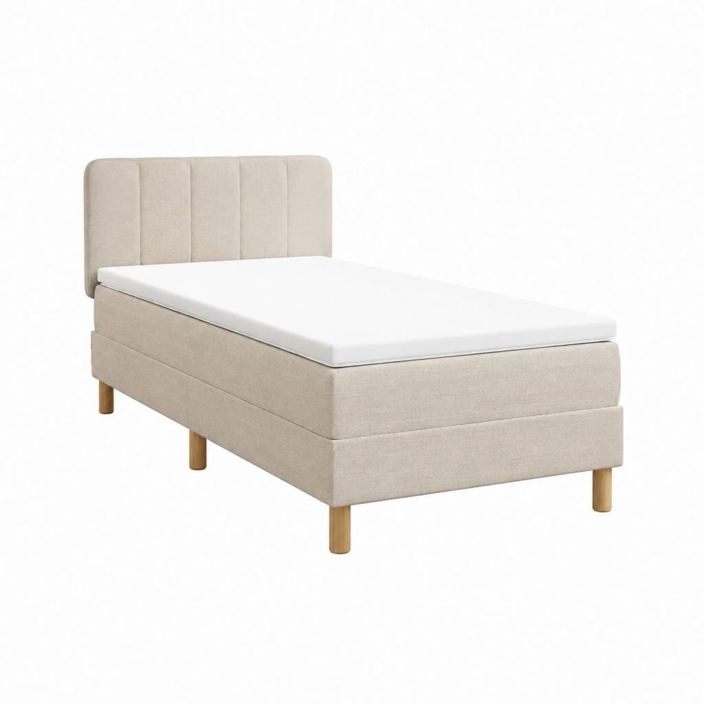 Boxspringbett Beige Polyester Rechteckig 90 x 200 cm