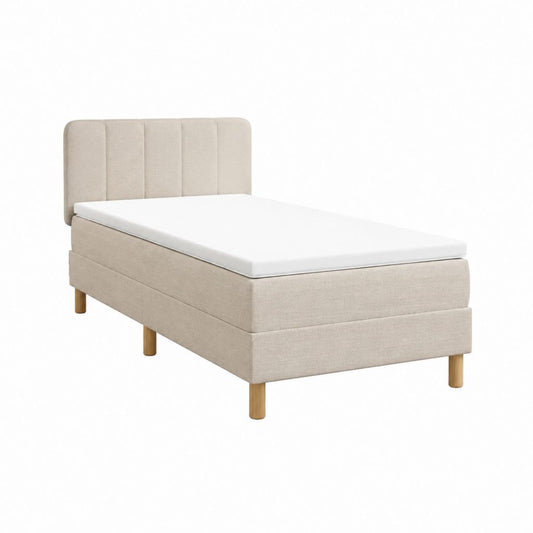 Boxspringbett Beige Polyester Rechteckig 90 x 200 cm
