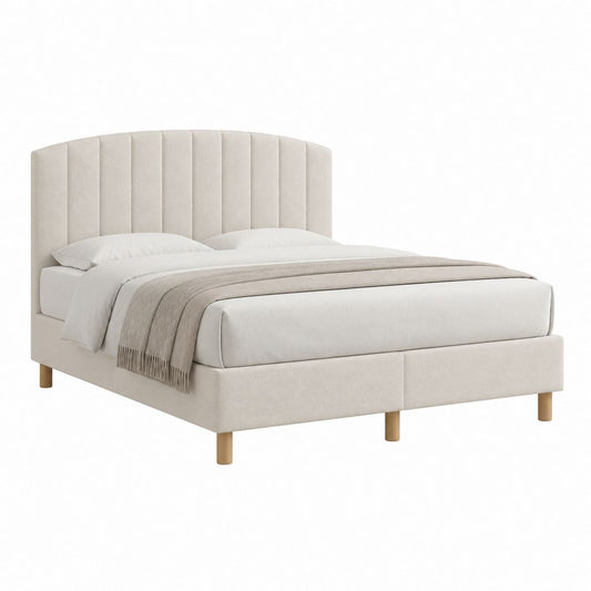 Polsterbett Doppelbett Beige Polyester Rechteckig 160 x 200 cm