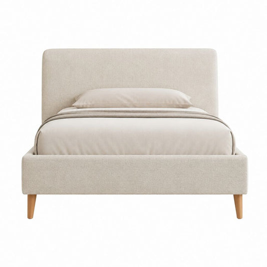 Polsterbett Doppelbett Beige Polyester Rechteckig 160 x 200 cm