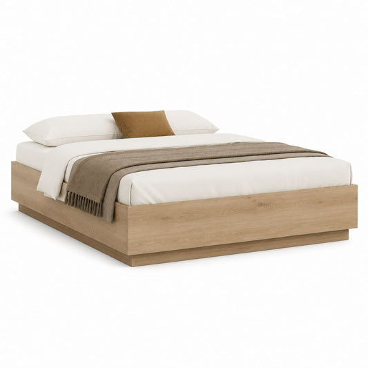 Bettgestell Doppelbett in Eichenoptik aus melaminharzbeschichteter Spanplatte 160 x 200 cm