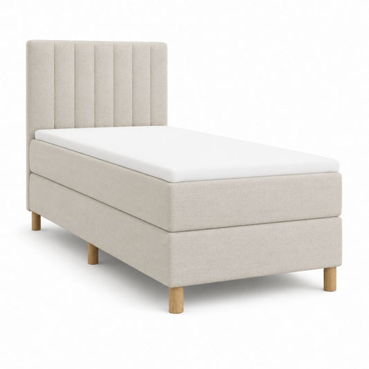 Polsterbett Bettgestell Beige Polyester Rechteckig 90 x 200 cm