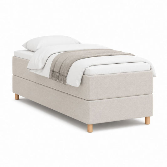 Polsterbett Bettgestell Beige Polyester Rechteckig Liegefläche 90 x 200 cm