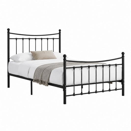 Metallbett Bettgestell Schwarz Stahl 140 x 200 cm