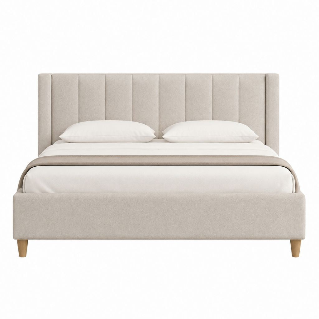 Polsterbett Doppelbett Beige Polyester Rechteckig 160 x 200 cm