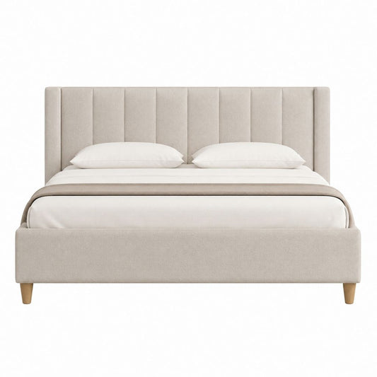 Polsterbett Doppelbett Beige Polyester Rechteckig 160 x 200 cm